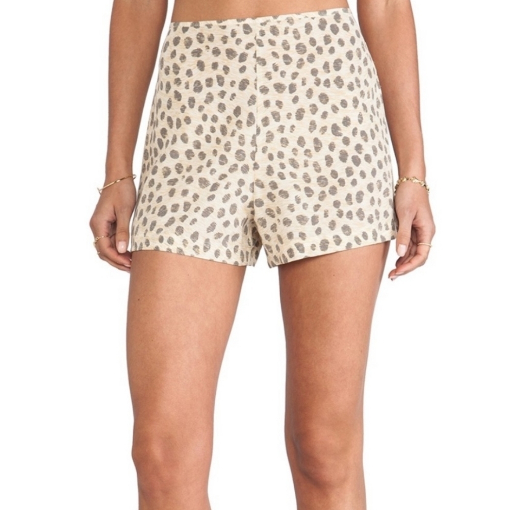 Equipment Femme Lewis Shorts Silk High Rise Animal Print Neutral Boho Preppy L